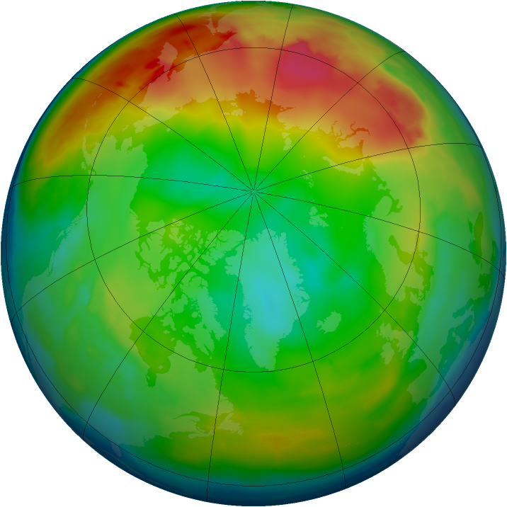 Arctic ozone map for 24 December 2009